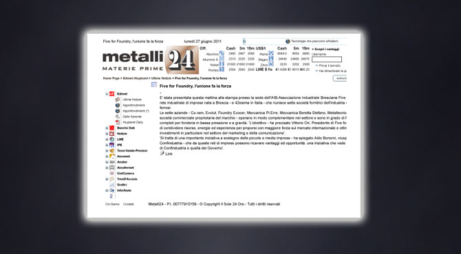 Metalli24, 27 Giugno 2011 (pdf)