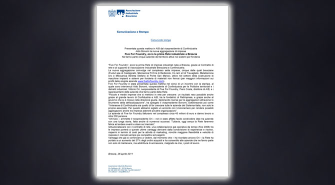 Comunicato Stampa AIB, 26 Aprile 2011 (pdf)