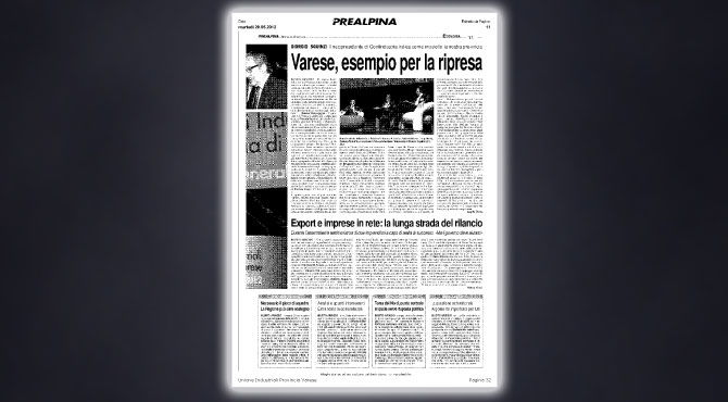 La Prealpina, 29 Maggio 2012